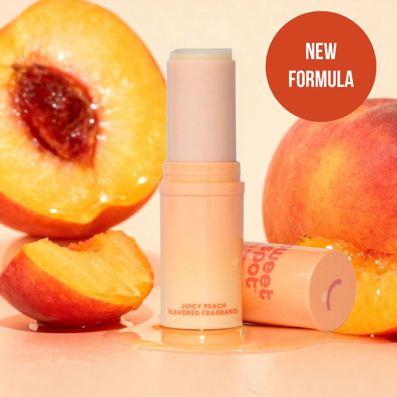 Sweet Spot Juicy Peach Flavored Fragrance - Vegan Cruelty-Free Eco-Friendly Roll-On Balm for Men & Women - Clean Juicy Peach Scent - Hydrating & Lightweight - No Parabens