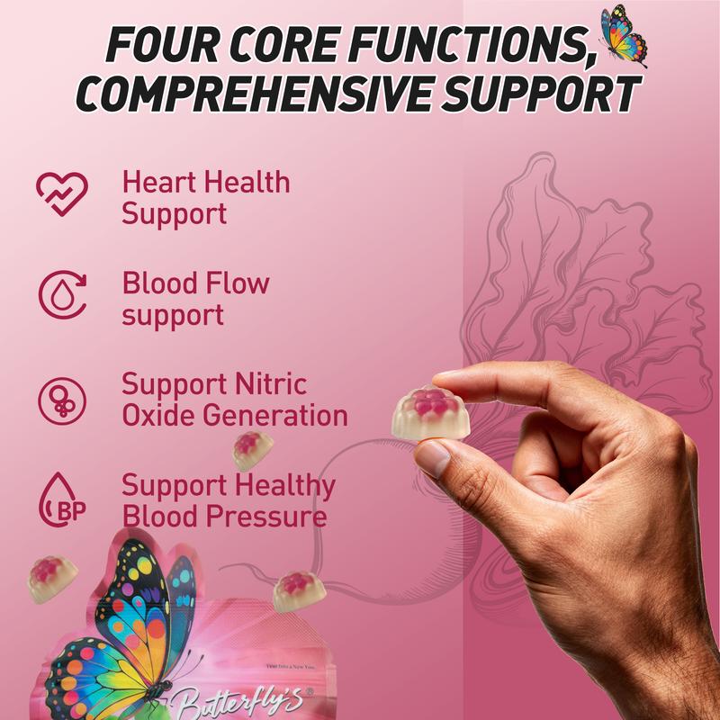 Butterfly Tear Spicy Beetroot Gummies – 14-in-1 Supplement, 60 Count