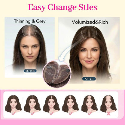 DetoxViva Volume Topper  3D 360° Clip-In Hair Topper for Thinning Hair