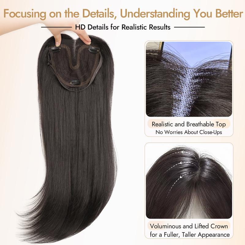 DetoxViva Volume Topper  3D 360° Clip-In Hair Topper for Thinning Hair