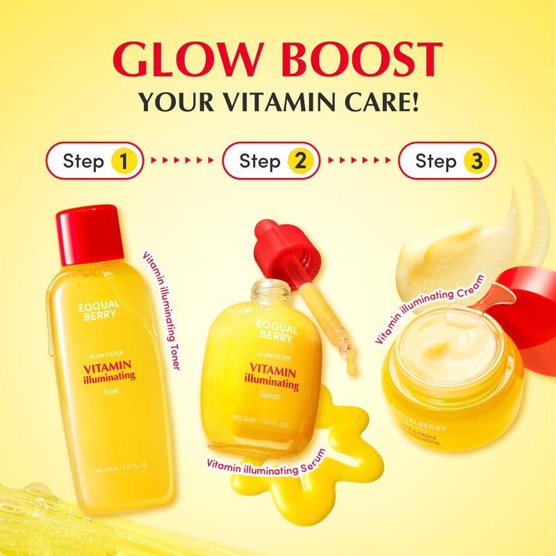EQQUALBERRY Vitamin Illuminating Duo – Brightening Skincare Ritual with Vitamin C, Niacinamide & TXA | Targets Dark Spots & Uneven Tone | Hydration + Ceramide Barrier Care | Serum 30ml + Cream 50ml