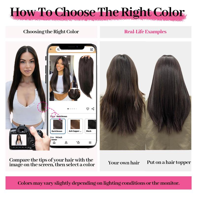 DetoxViva Volume Topper  3D 360° Clip-In Hair Topper for Thinning Hair