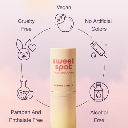 Sweetums Sweet Spot Strawberries & Cream Fragrance Roll-On Perfume Vegan Cruelty-Free Eco-Friendly Beeswax Alternative Clean Ingredients Floral Fruity Scent