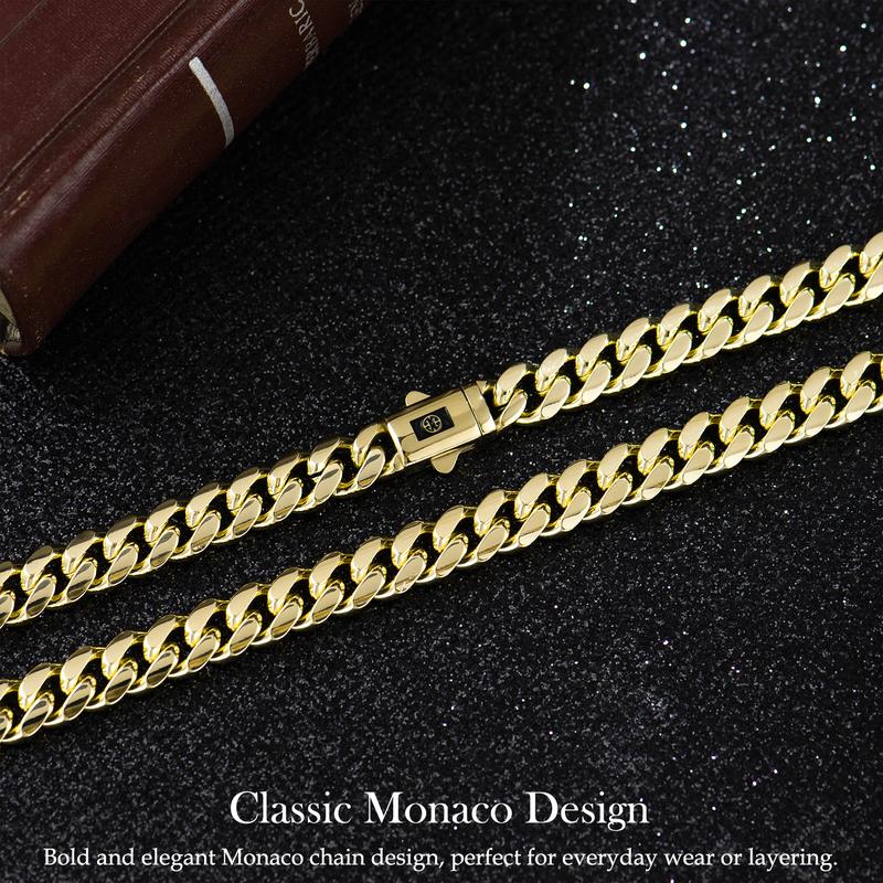 Holylegend 14K Real Gold-Plated Royal Monaco Cuban Necklace, Italian Jewelry for Men & Women, Gift for Fashion Lovers,Father's Day Gift