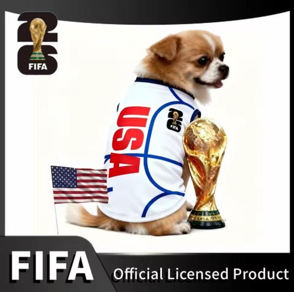 FIFA World Cup Official 2026 Licensed Luxury Pet Clothes Dog Jerseys  Cat T-shirt Comfortable Dog Apparel T Shirt Support USA/Mexico/Argentina/Brazil
