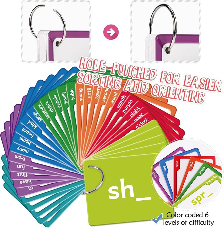 DetoxViva ReadRight Flash Cards 520 Sight Words + Phonics | Pre-K to 3rd Grade