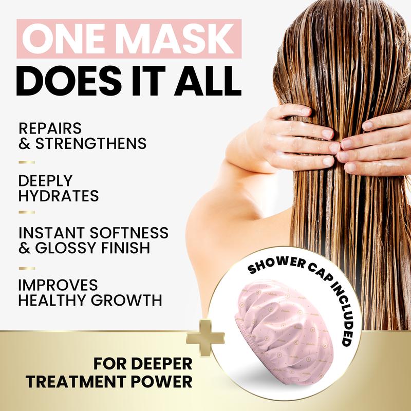 ELLA BELLA Keratin Hair Mask – Deep Conditioning Hair Treatment & Hair Repair Mask for Dry, Damaged, Curly, and Color-Treated Hair – Hydrating Deep Conditioner for Softness, Shine & Growth