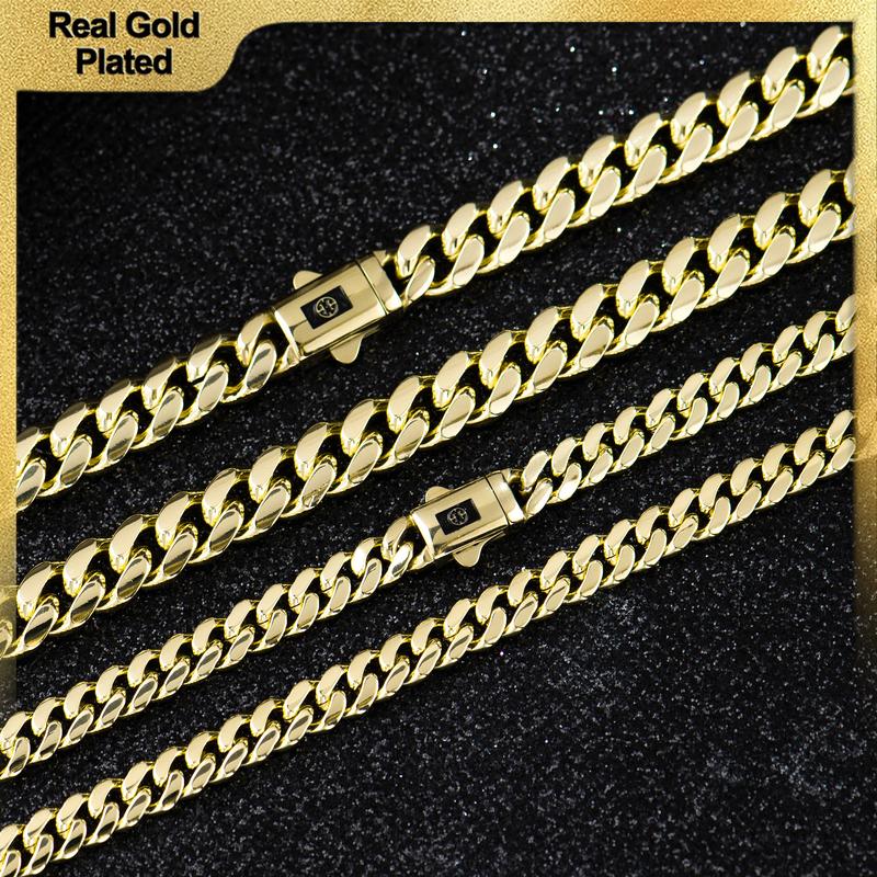 Holylegend 14K Real Gold-Plated Royal Monaco Cuban Necklace, Italian Jewelry for Men & Women, Gift for Fashion Lovers,Father's Day Gift