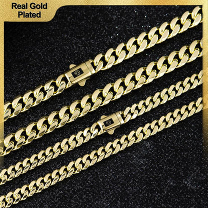 Holylegend 14K Real Gold-Plated Royal Monaco Cuban Necklace, Italian Jewelry for Men & Women, Gift for Fashion Lovers,Father's Day Gift