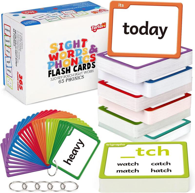 DetoxViva ReadRight Flash Cards 520 Sight Words + Phonics | Pre-K to 3rd Grade