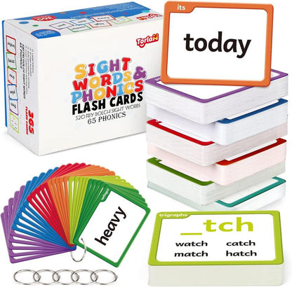 DetoxViva ReadRight Flash Cards 520 Sight Words + Phonics | Pre-K to 3rd Grade