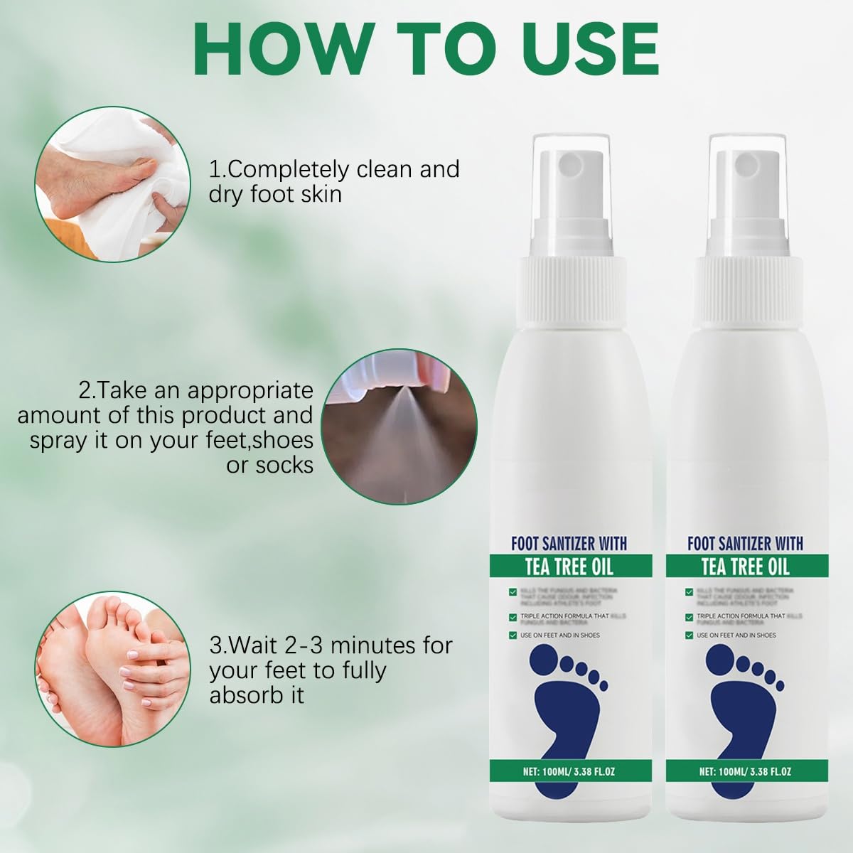 DetoxViva Spray de Té de Árbol para Pies
