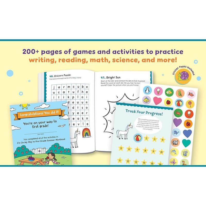 I'm On My Way to First Grade Summer Workbook – 200+ Learning Games & Activities for Kids Entering 1st Grade