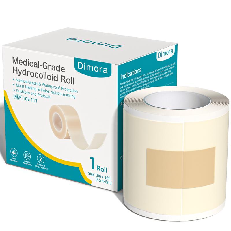 Dimora Medical-Grade Hydrocolloid Acne Patch, Acne spot treatment, Cuttable Overnight Pimple Patch, Acne Mark Fading Patch, Large Size Roll (2 in × 16 ft), Suitable for Acne, Open Wounds, and Sensitive Skin