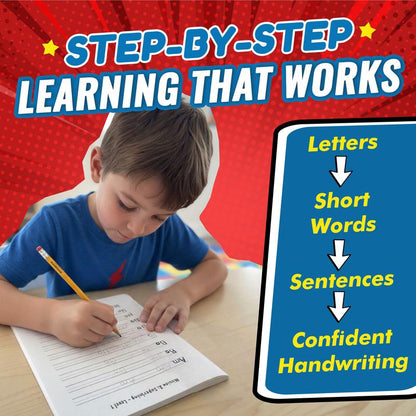 Claire Monroe - Superhero Handwriting Workbook for Kids Ages 6–9 | 130+ Pages of Letters, Words & Fun Activities | Adventure-Style Learning | Bundle Options Available