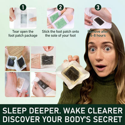 WakeSecret Natural Foot Patch – Promote Relaxation, De-Stress & Sleep Support | Overnight Herbal Foot Detox Patch with Warming Care to Soothe, Refresh & Rebalance Feet – Ashwagandha, Lavender, Magnesium, GABA, Valerian Root