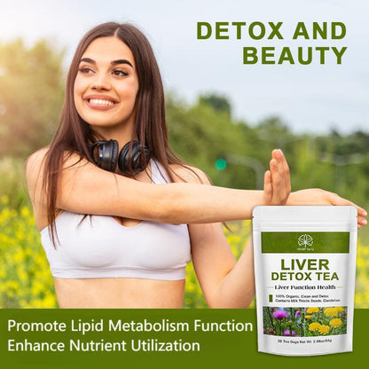 DetoxViva Liver Cleanse Tea  6-Herb Detox Blend | 42 Tea Bags