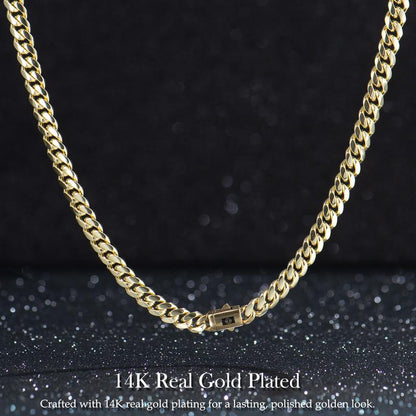 Holylegend 14K Real Gold-Plated Royal Monaco Cuban Necklace, Italian Jewelry for Men & Women, Gift for Fashion Lovers,Father's Day Gift