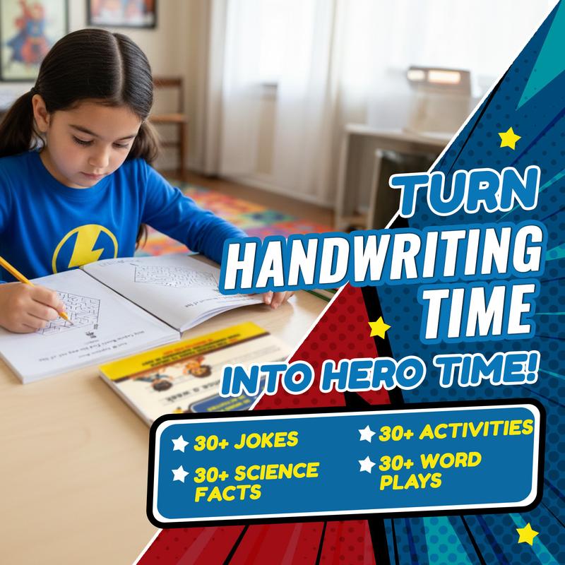 Claire Monroe - Superhero Handwriting Workbook for Kids Ages 6–9 | 130+ Pages of Letters, Words & Fun Activities | Adventure-Style Learning | Bundle Options Available