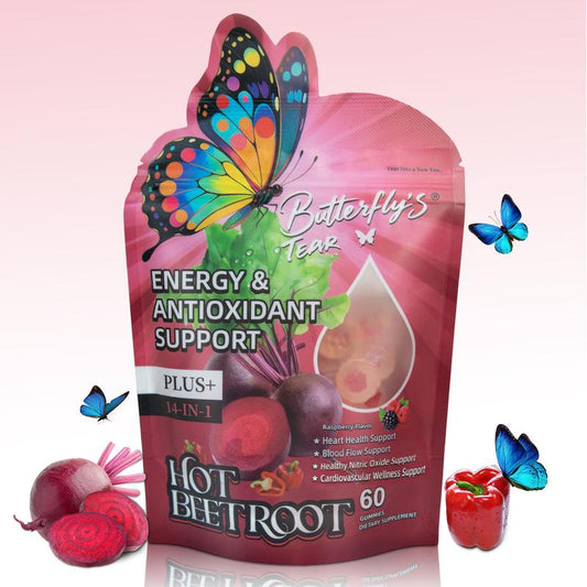 Butterfly Tear Spicy Beetroot Gummies – 14-in-1 Supplement, 60 Count