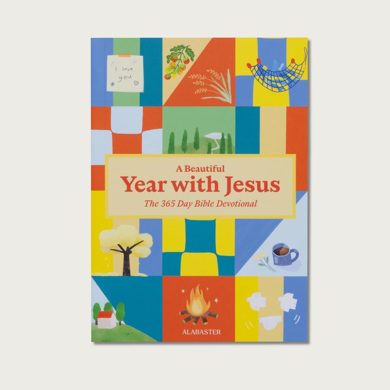Alabaster A Beautiful Year with Jesus: The 365 Day Bible Devotional - One Minute with God for men and women, Portable Daily Book, Perfect Gift for Holidays Birthdays, Self Improvement Journal, Daily Reflections and Bible Study in a Year. Connect God