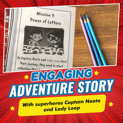 Claire Monroe - Superhero Handwriting Workbook for Kids Ages 6–9 | 130+ Pages of Letters, Words & Fun Activities | Adventure-Style Learning | Bundle Options Available