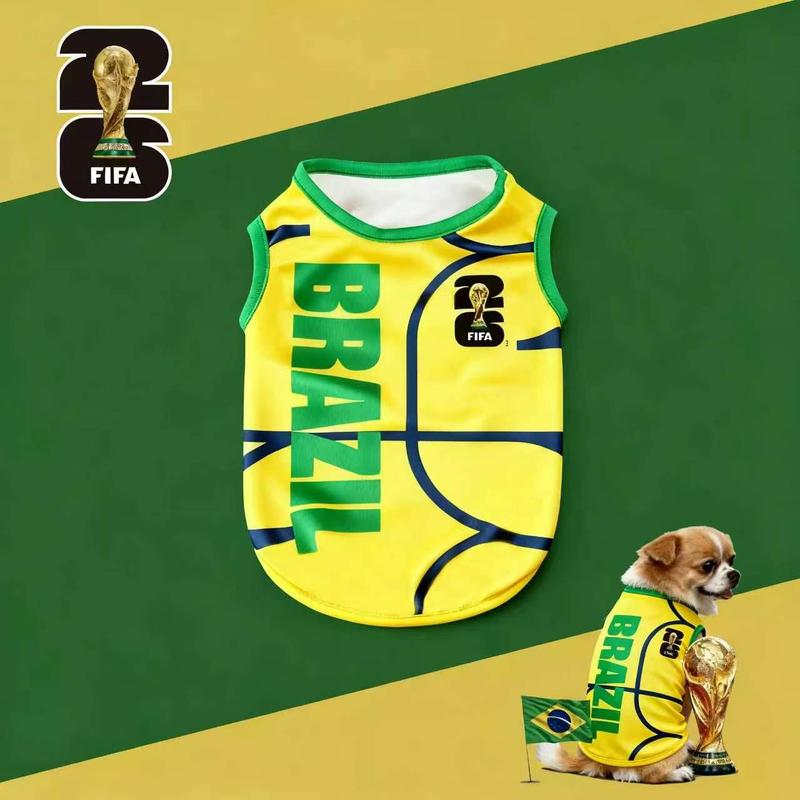 FIFA World Cup Official 2026 Licensed Luxury Pet Clothes Dog Jerseys  Cat T-shirt Comfortable Dog Apparel T Shirt Support USA/Mexico/Argentina/Brazil
