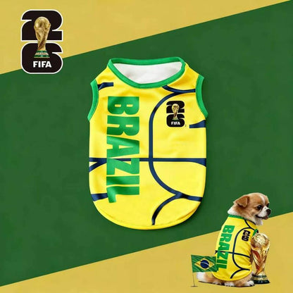 FIFA World Cup Official 2026 Licensed Luxury Pet Clothes Dog Jerseys  Cat T-shirt Comfortable Dog Apparel T Shirt Support USA/Mexico/Argentina/Brazil