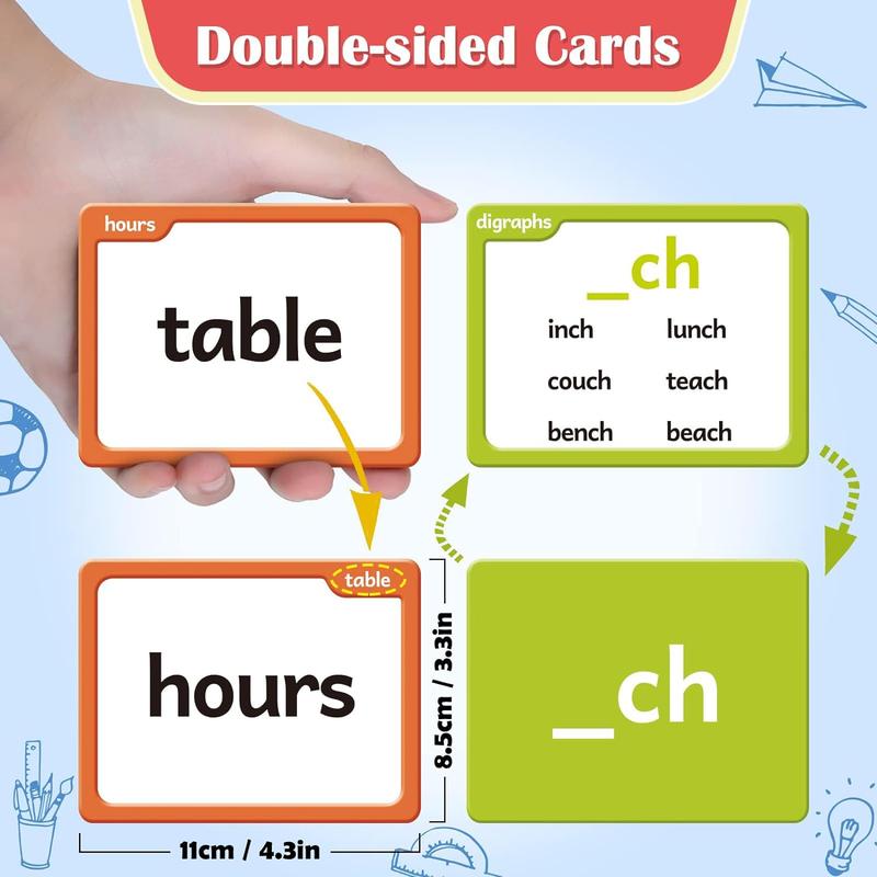 DetoxViva ReadRight Flash Cards 520 Sight Words + Phonics | Pre-K to 3rd Grade