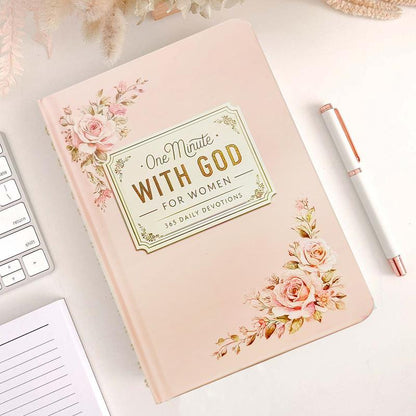 One Minute with God for WoMen, 365 Days Devotional Journal, Portable Daily Reflections NoteBook, Perfect Gift for Holidays Birthdays Christmas New Year, Self Improvement Journal