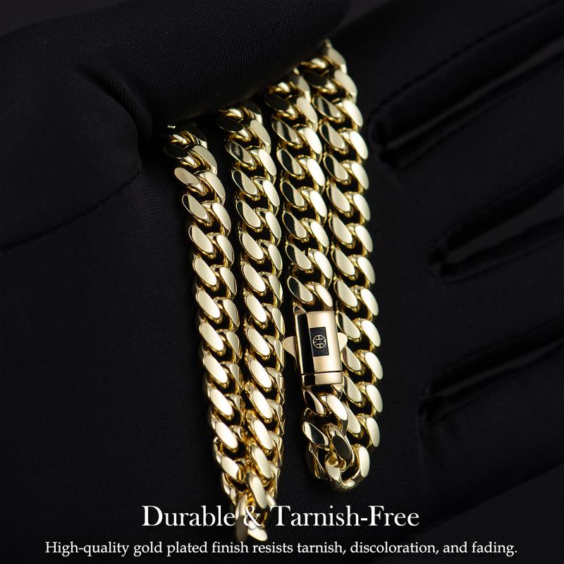 Holylegend 14K Real Gold-Plated Royal Monaco Cuban Necklace, Italian Jewelry for Men & Women, Gift for Fashion Lovers,Father's Day Gift