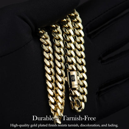 Holylegend 14K Real Gold-Plated Royal Monaco Cuban Necklace, Italian Jewelry for Men & Women, Gift for Fashion Lovers,Father's Day Gift