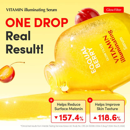EQQUALBERRY Vitamin Illuminating Duo – Brightening Skincare Ritual with Vitamin C, Niacinamide & TXA | Targets Dark Spots & Uneven Tone | Hydration + Ceramide Barrier Care | Serum 30ml + Cream 50ml