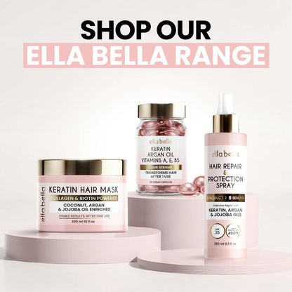 ELLA BELLA Keratin Hair Mask – Deep Conditioning Hair Treatment & Hair Repair Mask for Dry, Damaged, Curly, and Color-Treated Hair – Hydrating Deep Conditioner for Softness, Shine & Growth