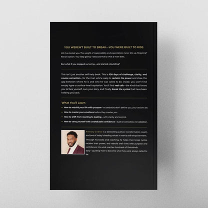 Anthony D Brice The Man You're Called To Be 100-Day Devotional Book for Men Motivation Mindset Reset Mental Health Confidence Personal Growth Tool 979-8-9887656-2-2 Workbook, Daily Devotional Journal, Workbook Paperback, Mens Gifts
