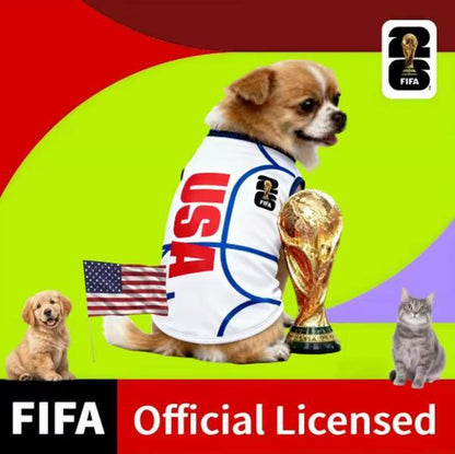 FIFA World Cup Official 2026 Licensed Luxury Pet Clothes Dog Jerseys  Cat T-shirt Comfortable Dog Apparel T Shirt Support USA/Mexico/Argentina/Brazil