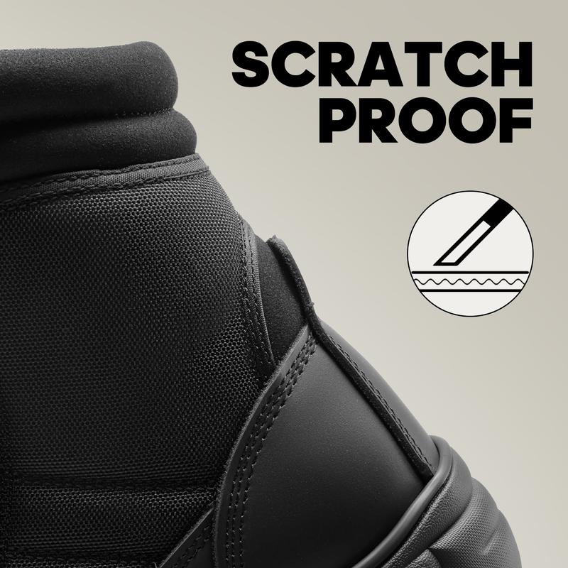 【fathersday】NORTIV 8 TROOPER Men's Military Tactical Boots - Breathable Soft Leather Round Toe Black Boots for Men Work Boots for Men Walking Shoes Boy Footwear Closed Workboots Bota Sand tiktokshopspringglowup,summerwins,father'sdaygifts